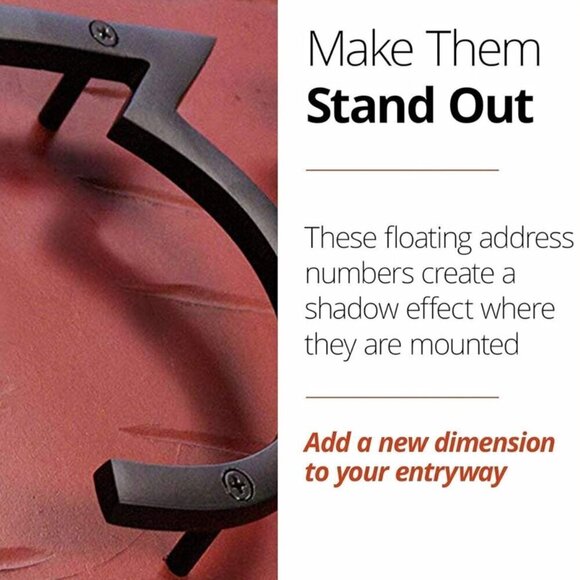 6 Inch Floating Mount Shadow House Address Number For Outside or Inside Number 0 - Picture 2 of 7